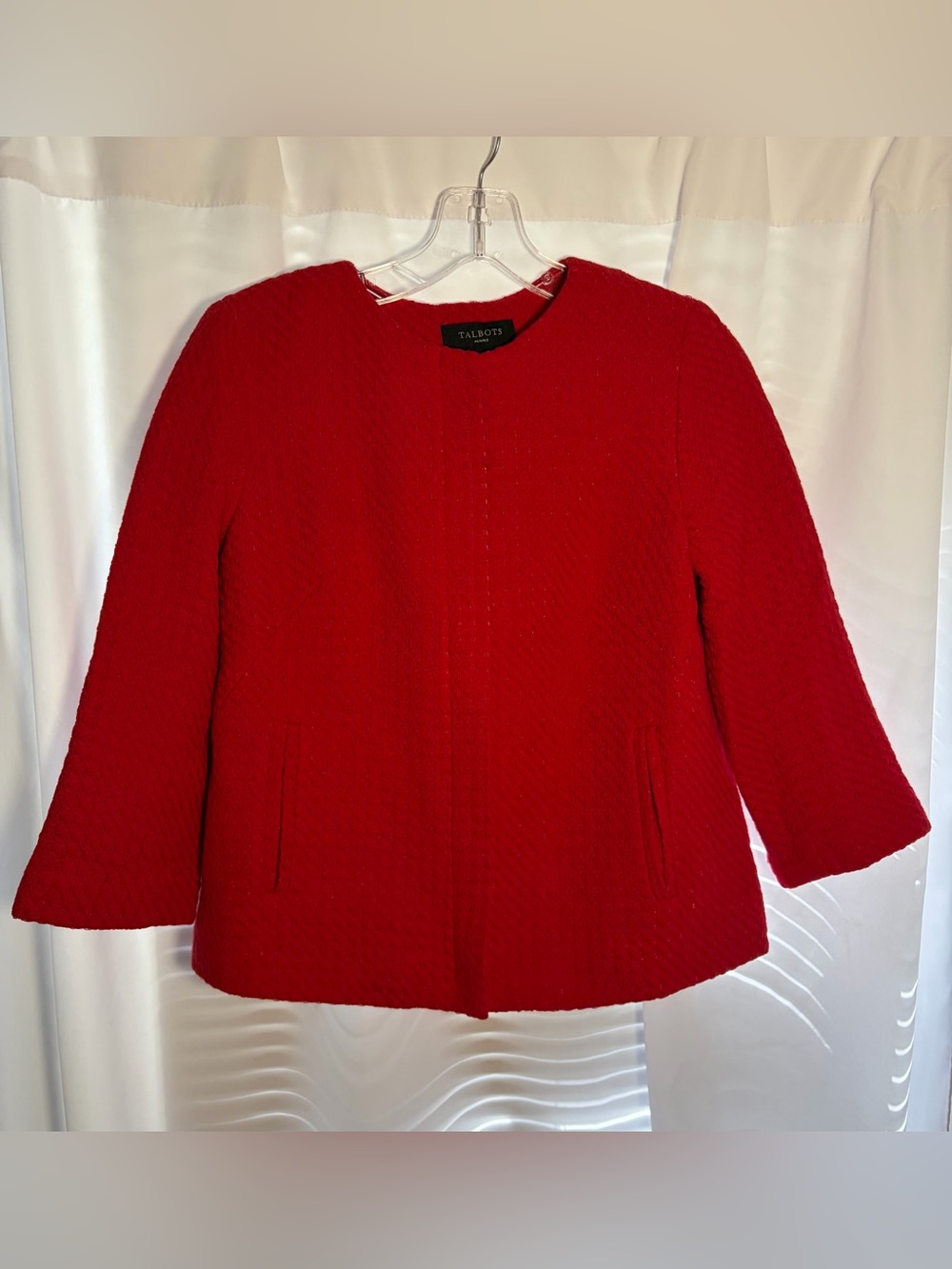 TALBOTS Petites Red Textured A-Line Jacket size 2P
